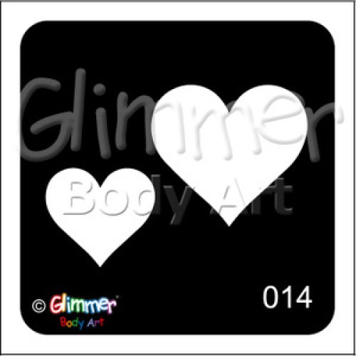 Glitter tattoo 014 Double Hearts Pack Of 5 (014 Double Hearts Pack Of 5)